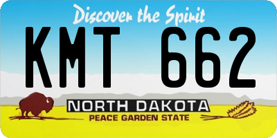 ND license plate KMT662