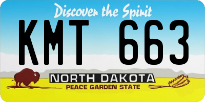 ND license plate KMT663
