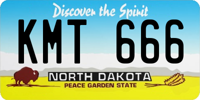 ND license plate KMT666