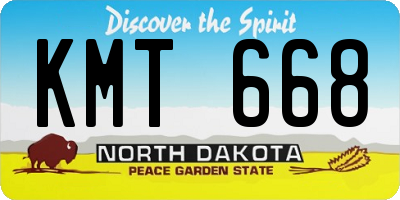 ND license plate KMT668
