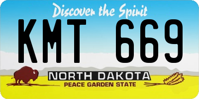 ND license plate KMT669