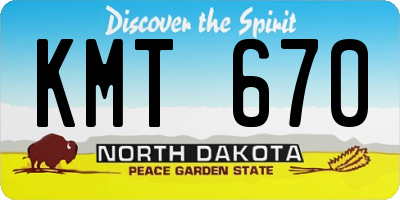 ND license plate KMT670