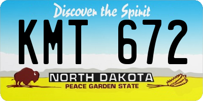 ND license plate KMT672