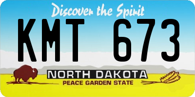 ND license plate KMT673