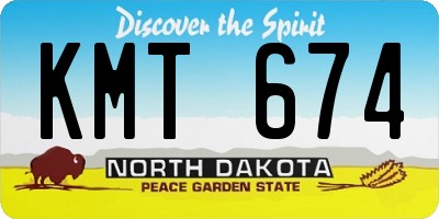 ND license plate KMT674