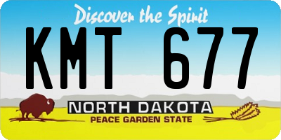 ND license plate KMT677