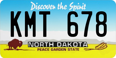 ND license plate KMT678