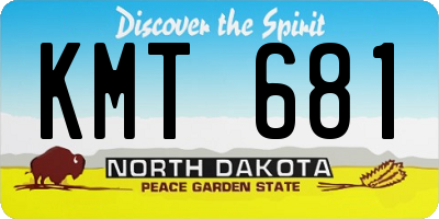 ND license plate KMT681