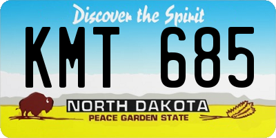 ND license plate KMT685