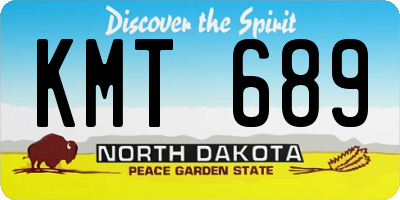 ND license plate KMT689