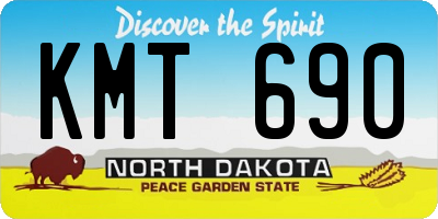 ND license plate KMT690