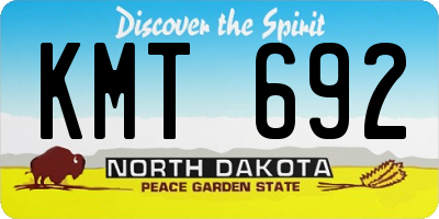 ND license plate KMT692