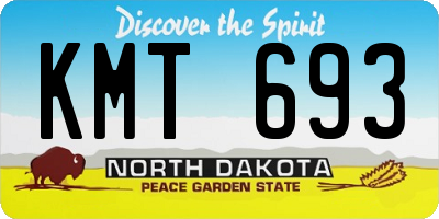ND license plate KMT693