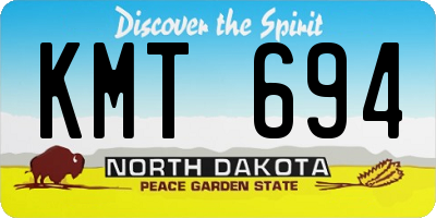 ND license plate KMT694