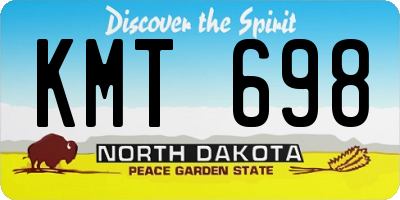 ND license plate KMT698