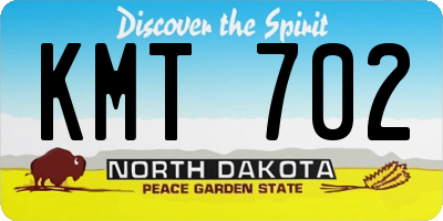 ND license plate KMT702