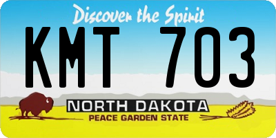 ND license plate KMT703