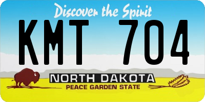 ND license plate KMT704