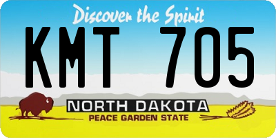 ND license plate KMT705