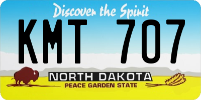 ND license plate KMT707