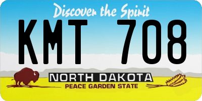 ND license plate KMT708