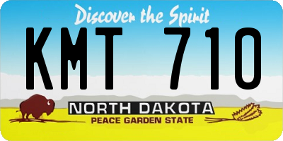 ND license plate KMT710
