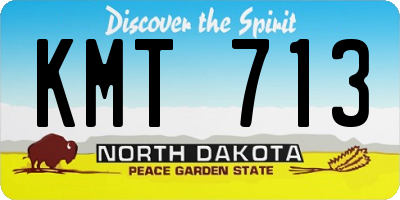 ND license plate KMT713
