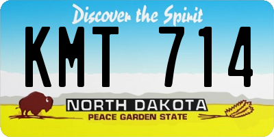 ND license plate KMT714