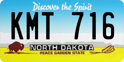 ND license plate KMT716