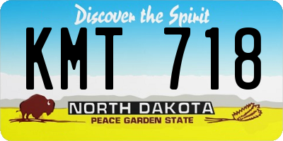 ND license plate KMT718
