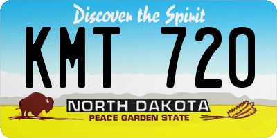 ND license plate KMT720