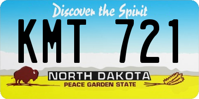 ND license plate KMT721