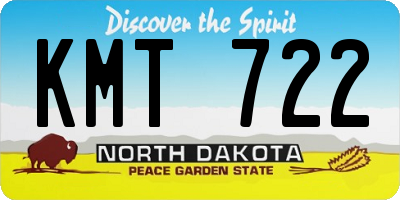 ND license plate KMT722