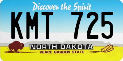 ND license plate KMT725