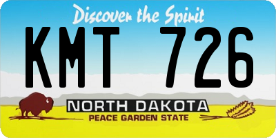 ND license plate KMT726