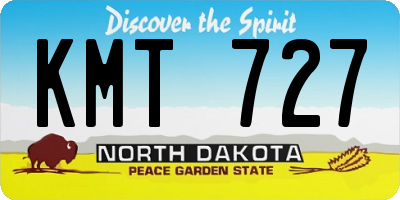 ND license plate KMT727