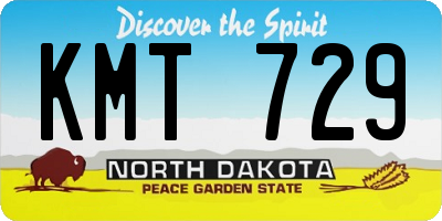 ND license plate KMT729