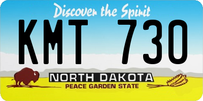 ND license plate KMT730