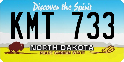 ND license plate KMT733