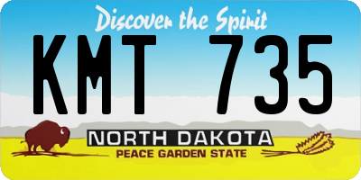 ND license plate KMT735