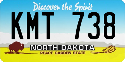 ND license plate KMT738