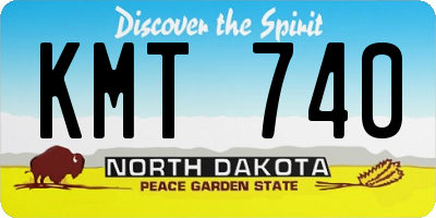 ND license plate KMT740