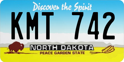 ND license plate KMT742