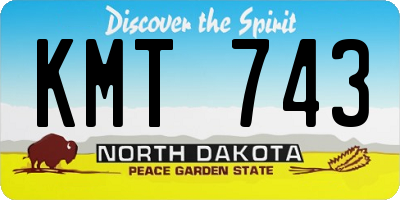 ND license plate KMT743