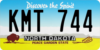 ND license plate KMT744