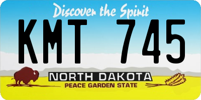 ND license plate KMT745