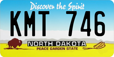 ND license plate KMT746