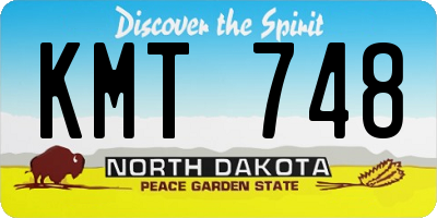 ND license plate KMT748