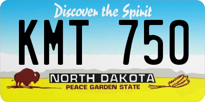 ND license plate KMT750