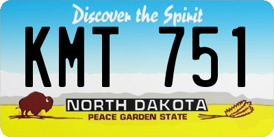 ND license plate KMT751